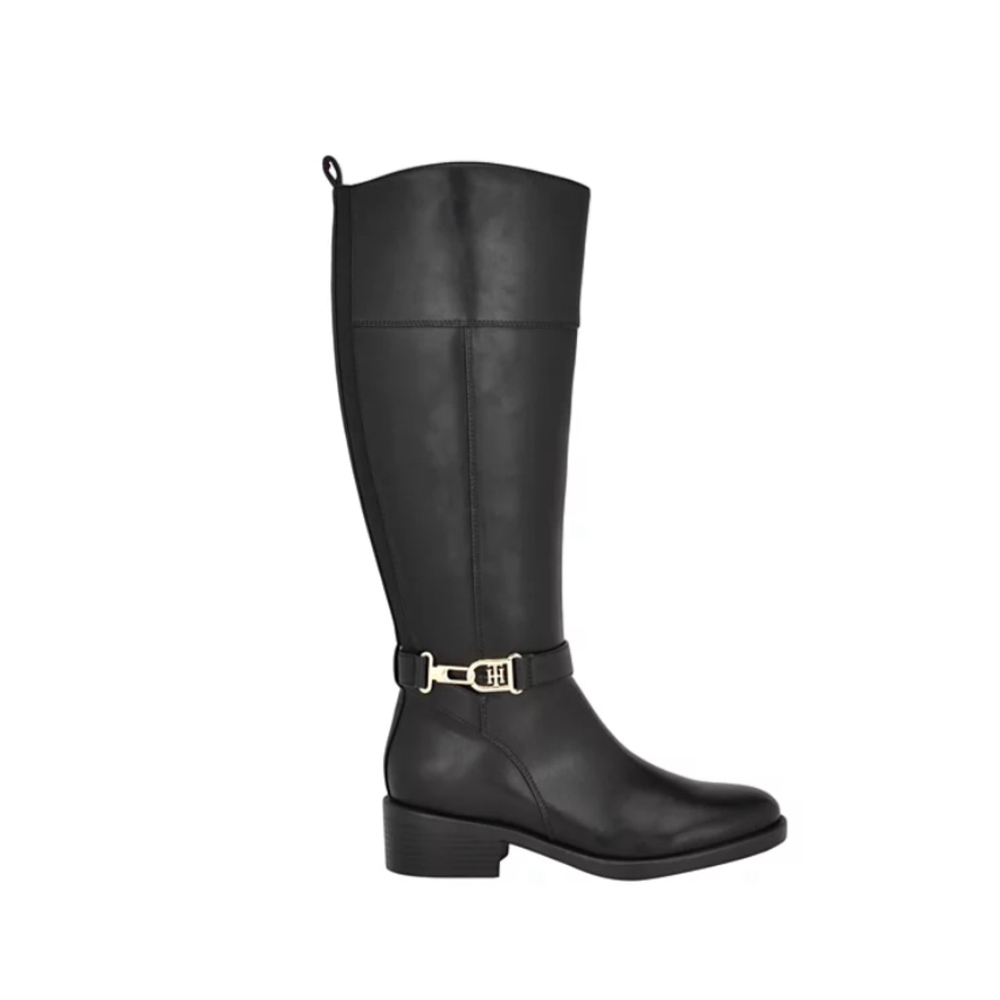Tommy Hilfiger Ionni Faux Leather Black Riding Boots Knee High 10 NIB Equestrian